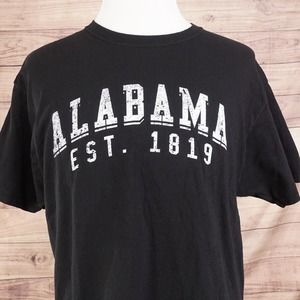 ALABAMA EST 1819 BLACK TRAVEL TOURIST SHORT SLEEVE T-SHIRT SZ XL